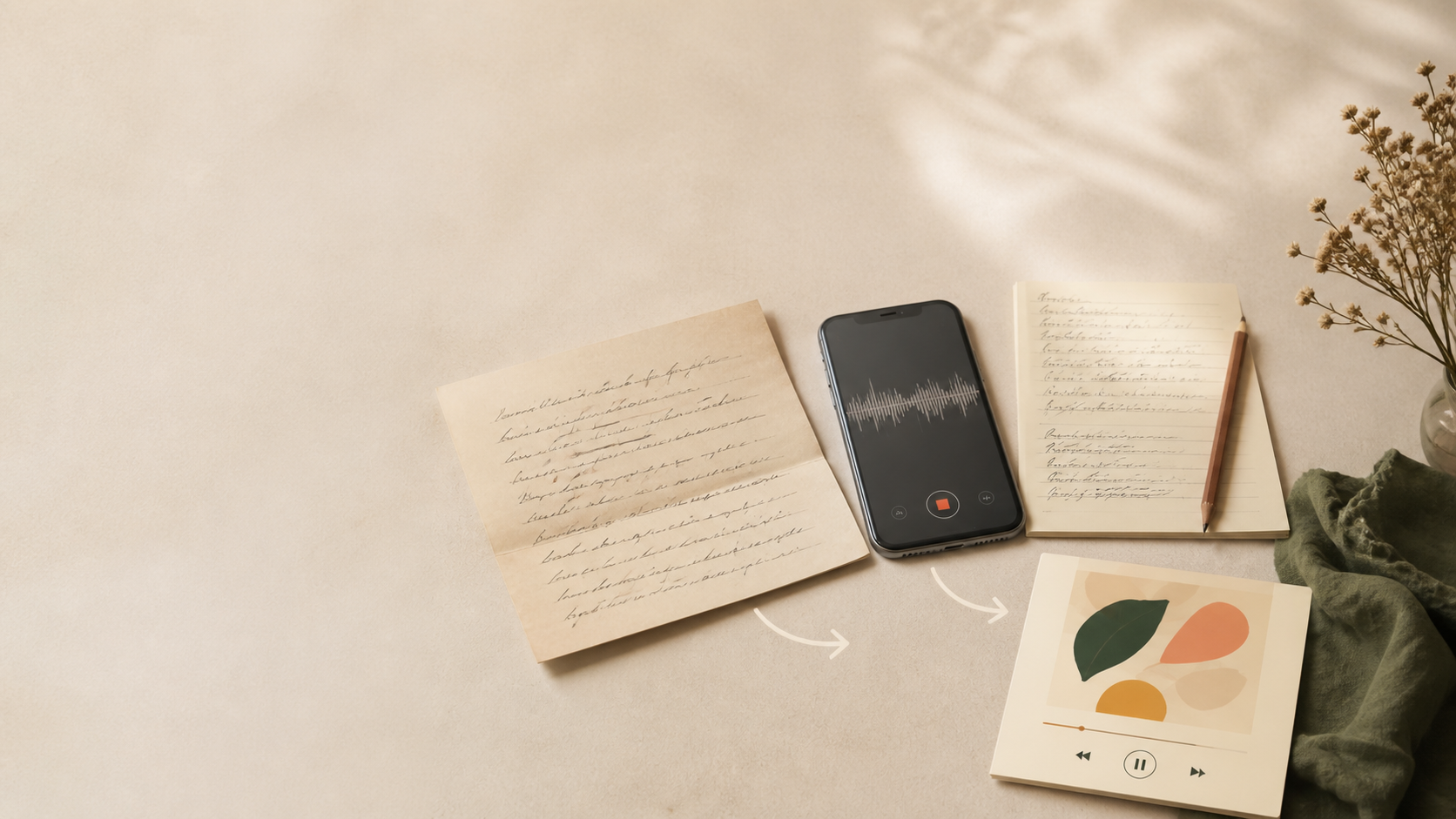 turn lyrics into a song from a letter or voice note